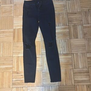 Black Distressed Skinny Jeans